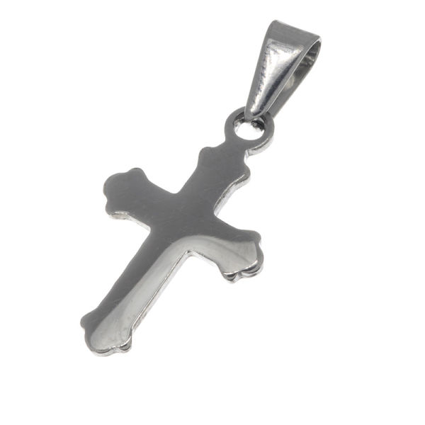 Edelstahlanhänger - Patonce-Kreuz Stahl