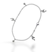 Stainless steel anklet - dolphins