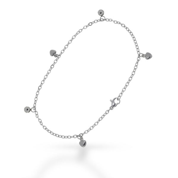 Stainless Steel Anklet - Classic Heart "Kira" Steel