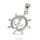 925 Sterling Silber Anhänger - Steuerrad mit Anker