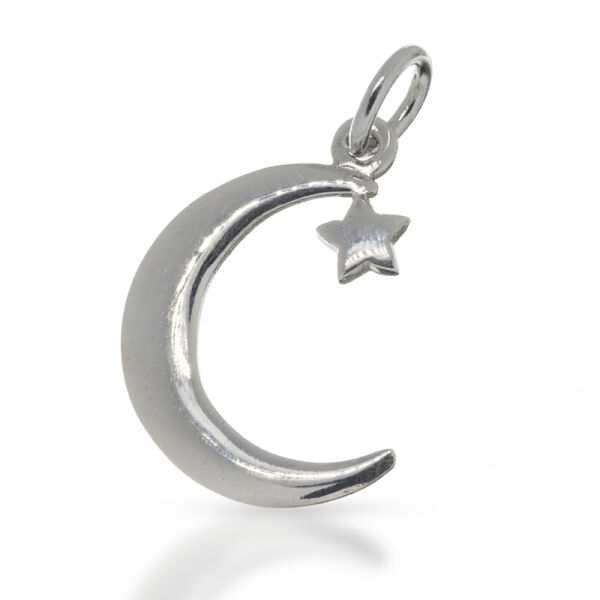 925 Silberanhänger – Halbmond Lunatum mit kleinem Stern
