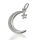 925 Sterling Silver Pendant - Crescent Moon with Star "Lunatum"