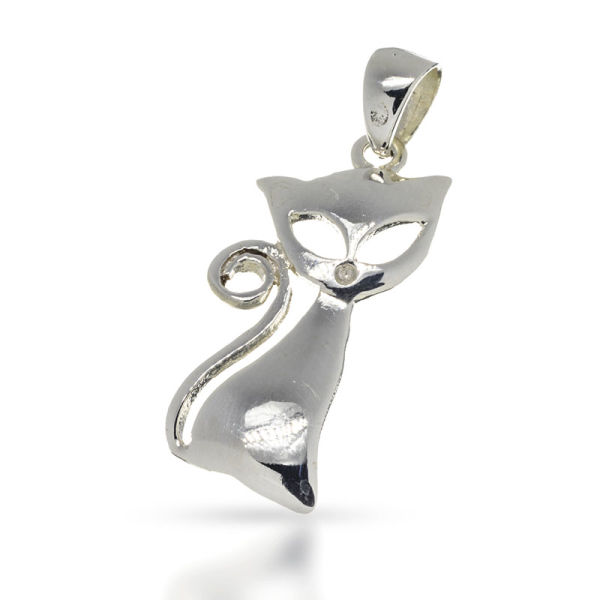 925 Sterling Silber Anhänger - Katze "Shorty"