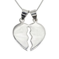 925 Sterling Silver Pendant - "Broken Heart"