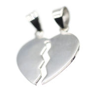925 Sterling Silver Pendant - "Broken Heart"