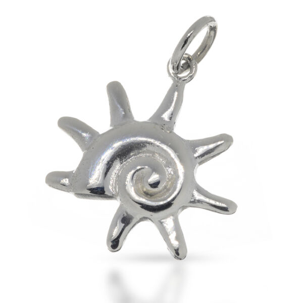 925 Silberanhänger – Sonnenspirale mit offenen Strahlen