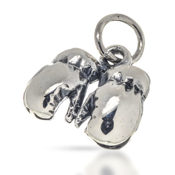 925 Sterling Silver Pendant - "Frazier" Boxing Gloves