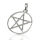 Klassischer Pentagramm-Anhänger im schmalen Kreis aus 925er Silber