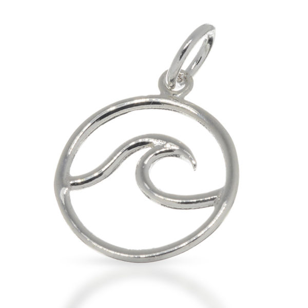 925 Sterling Silver Pendant - Wave 16 mm