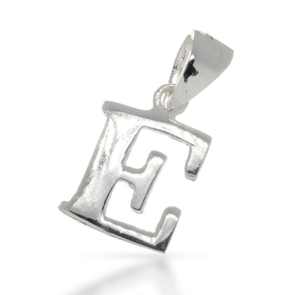 925 Sterling Silver Pendant - Letters Alphabet E