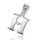 925 Sterling Silber Anhänger - Buchstaben Alphabet H