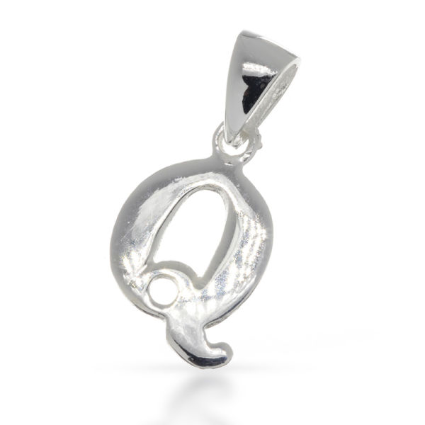 925 Sterling Silber Anhänger - Buchstaben Alphabet Q