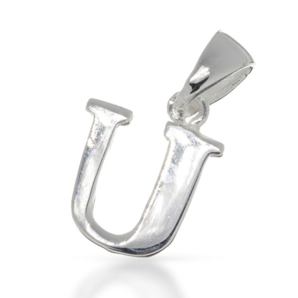 925 Sterling Silber Anhänger - Buchstaben Alphabet U