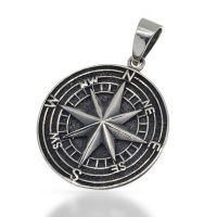 925 Sterling Silber Anhänger - Kompass...