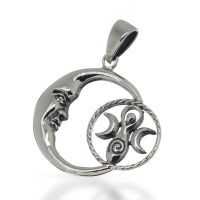925 Sterling Silver Pendant - Crescent Moon...