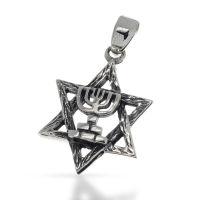 925 Sterling Silber Anhänger - Davidstern