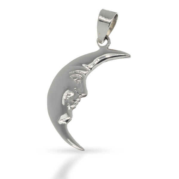 925 Sterling Silver Pendant – Homo ad Lunam Moon Face