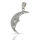 925 Sterling Silver Pendant - Crescent Moon "Homo ad Lunam"