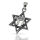 925 Sterling Silber Anhänger - Davidstern mit hebräischem Wort "Chai"