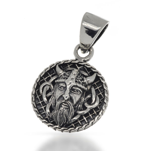 925 Sterling Silber Anhänger - Wikinger Häuptling