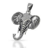 925 Sterling Silber Anhänger - Elefantenkopf...