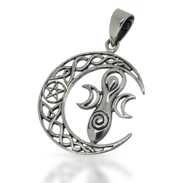 925 Sterling Silver Pendant - Moon Goddess #2