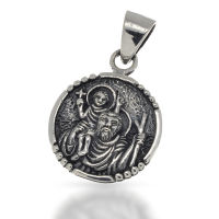 925 Sterling Silber Anhänger - Heiliger Christophorus