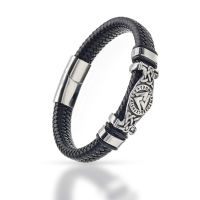 Leather Bracelet with Stainless Steel Clasp...