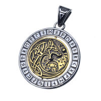 Stainless steel pendant - wolf pendant "Canis...
