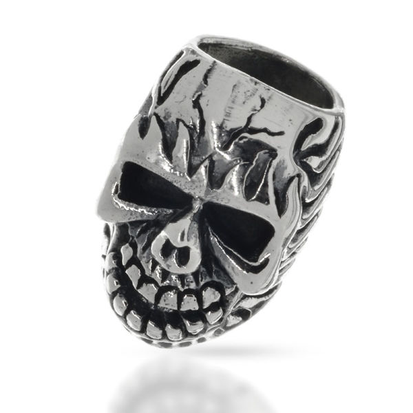 925 Sterling Silber - Bartperle - Totenkopf "Smoll"