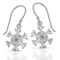 925 Silber-Ohrhänger – Schneeflocke Snowflake...