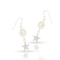 925 Sterling silver earrings - mother-of-pearl with star