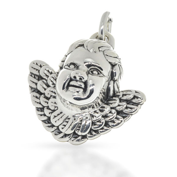 925 Sterling Silberanhänger - Engel medium