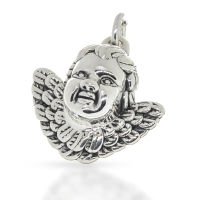 925 Sterling Silberanhänger - Engel medium
