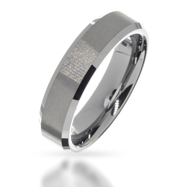 Tungsten ring - trapezoid ring frosted