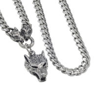 Stainless steel curb chain set - "Migisi" wolf...