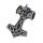 Stainless steel pendant - Thors hammer & skull with Viking helmet "Fenvu"