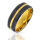 Tungsten ring - PVD black with gold-colored inlay