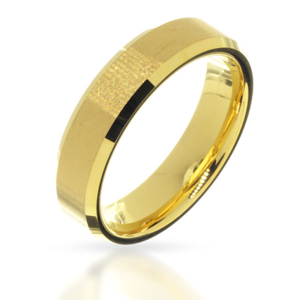 Wolframring - PVD Gold mattiert 65 (20,7 Ø) 11,0 US