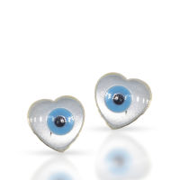 925 Sterling silver stud earrings - pupil heart-shaped