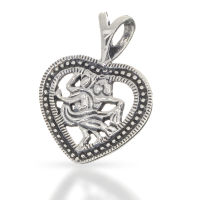 925 Sterling silver pendant - heart with figures