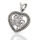 925 Sterling Silber Anhänger - Herz mit Figuren