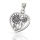 925 Sterling Silber Anhänger - Herz mit Sonnenblumen