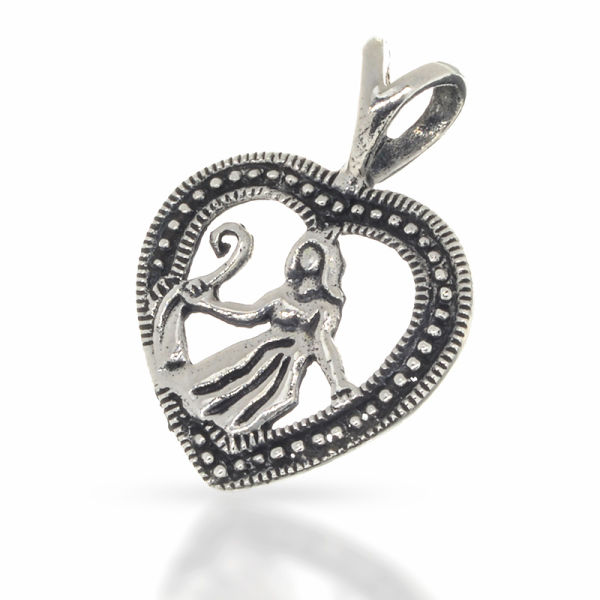925 Sterling Silber Anhänger - Frau in Herzform