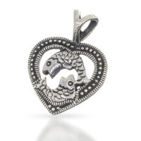 925 Sterling silver pendant - heart-shaped fish