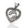 925 Sterling Silber Anhänger - Fische in Herzform