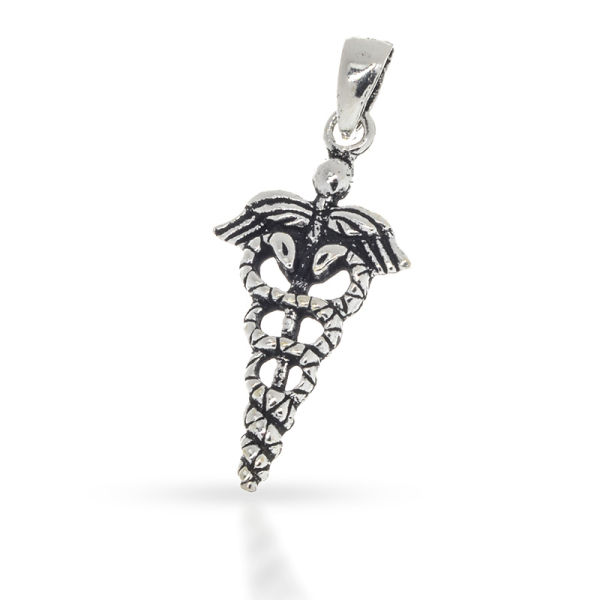 925 Sterling silver pendant - Aesculapian staff