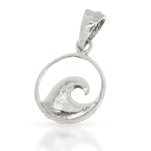 925 Sterling Silber Anhänger - Welle
