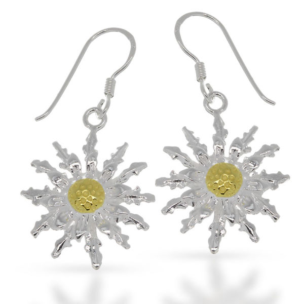 925 Sterling silver earrings - flower blossom yellow