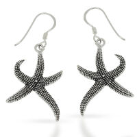 925 Sterling Silber Ohrhänger - Seestern